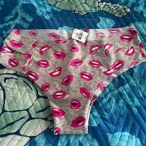 PINK Victoria's Secret Gray and Pink Cheeky Panties